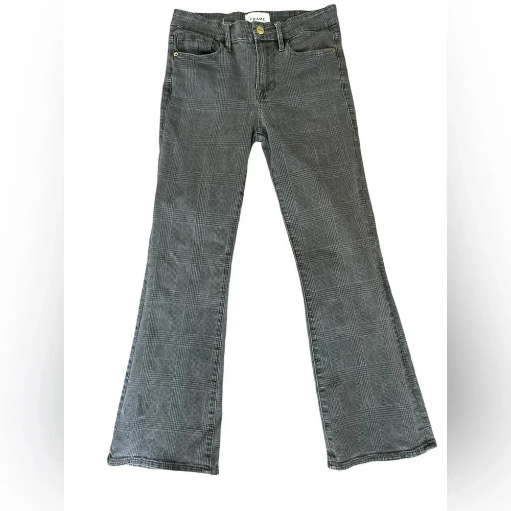 Ladies Frame Super Stretch High Rise Bootcut Crop Denim Size 25